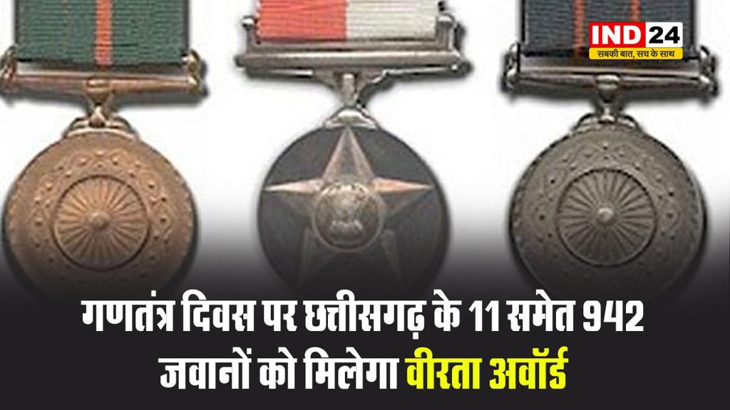 केंद्रीय गृह मंत्रालय ने किया ऐलान - छत्तीसगढ़ के 11 समेत 942 जवानों को मिलेगा वीरता अवॉर्ड