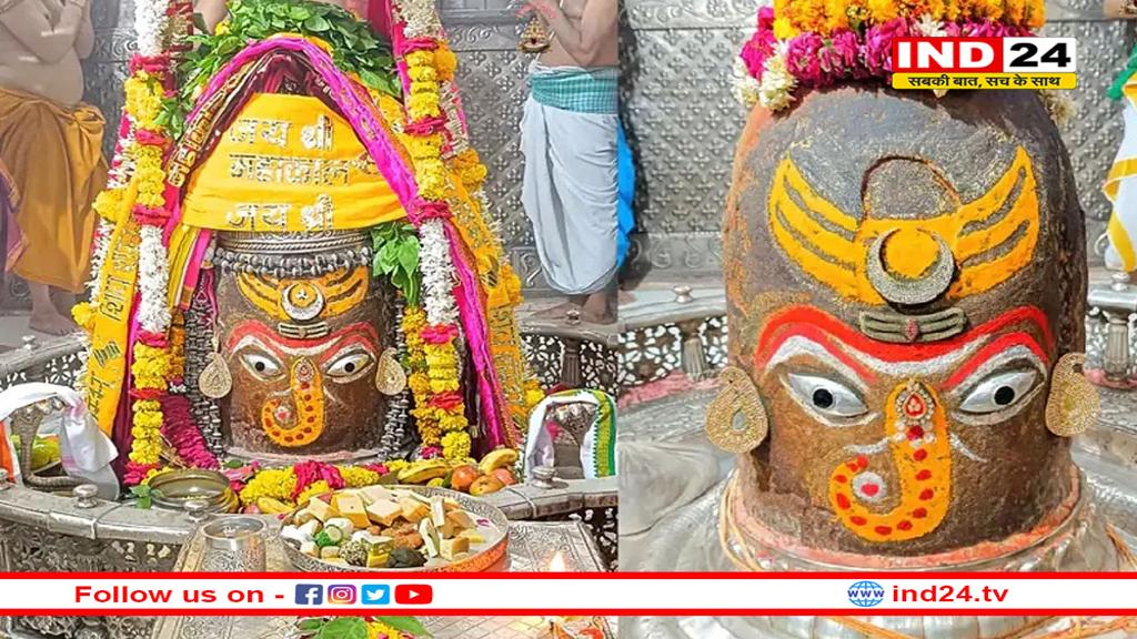 भस्म आरती में श्री गणेश स्वरूप में श्रृंगारित हुए बाबा महाकाल