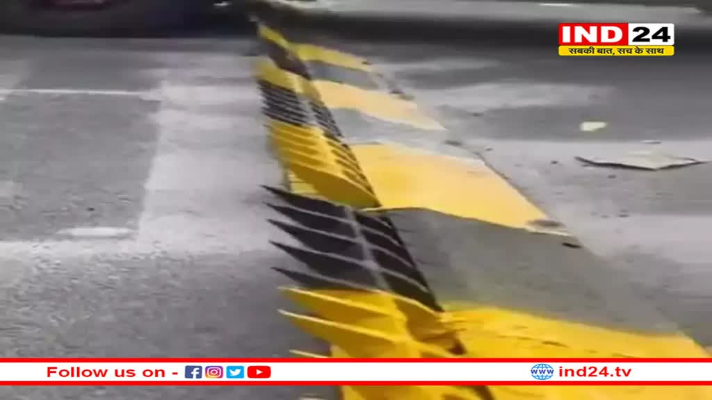रायपुर नगर निगम ने सड़कों पर लगाए किलर स्पीड ब्रेकर
