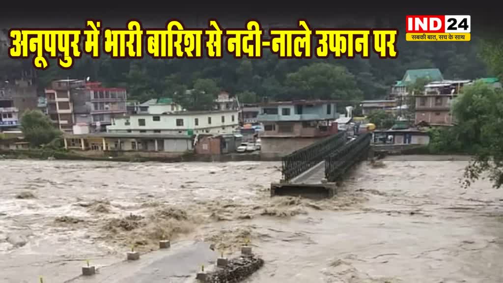Anuppur News: अनूपपुर में लगातार हो रही बारिश से नदी-नाले उफान पर, जन जीवन अस्त व्यस्त
