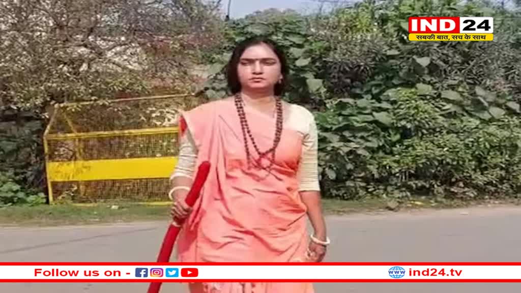 जबलपुर पहुंचीं वॉटर वुमन, अयोध्या से पैदल जा रहीं रामेश्वरम, कोने-कोने में दे रहीं श्रीराम का संदेश