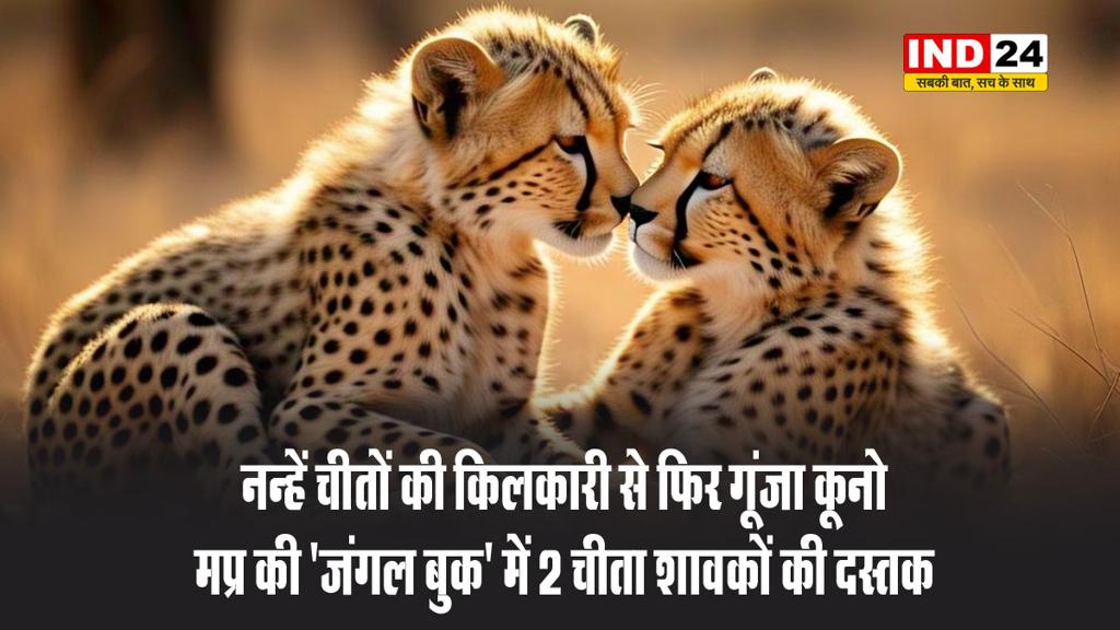 नन्हें चीतों की किलकारी से फिर गूंजा कूनो,  मध्यप्रदेश की 'जंगल बुक' में 2 चीता शावकों की दस्तक...