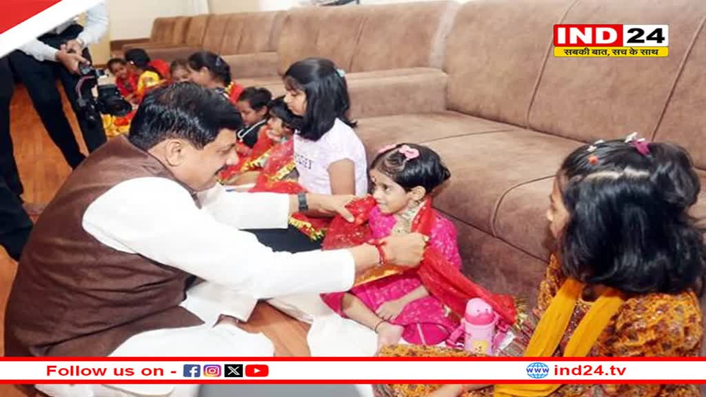 सीएम डॉ मोहन यादव ने महानवमी पर मुख्यमंत्री निवास में किया कन्या पूजन