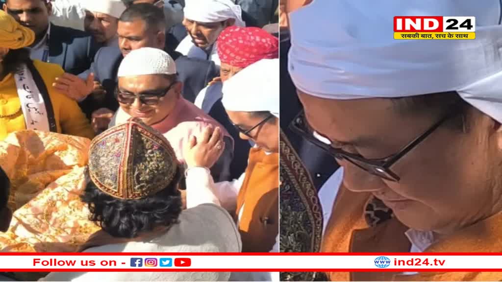 अजमेर: केंद्रीय मंत्री किरेन रिजिजू ने चढ़ाई ख्वाजा मोइनुद्दीन चिश्ती पर गई पीएम मोदी द्वारा भेजी गई चादर 