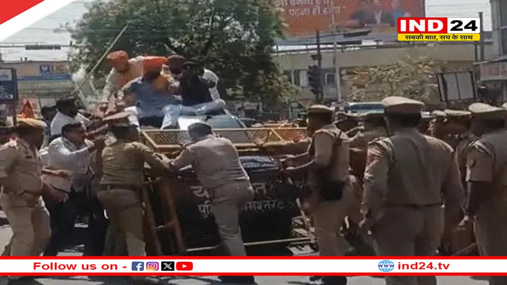 सपा सांसद के घर करणी सेना ने की तोड़फोड़, पथराव में कई पुलिसकर्मी घायल