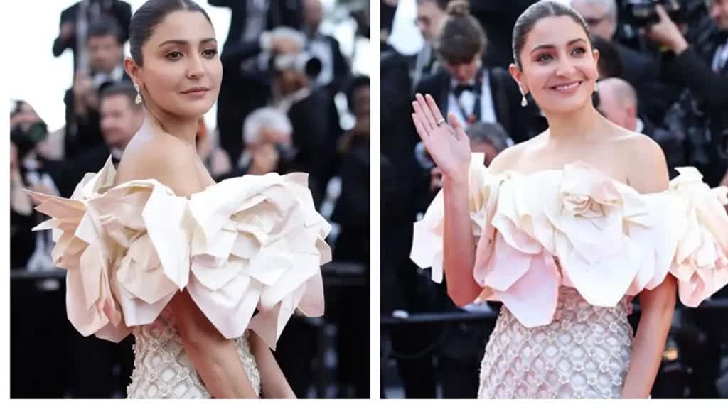 76th Cannes Film Festival में अनुष्का शर्मा ने किया डेब्यू, ऑफ शोल्डर व्हाइट गाउन में ढाया कहर 