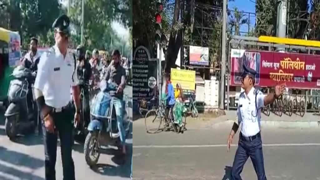 ग्वालियर : डांसिंग कॉप रणजीत सिंह ट्रैफिक के प्रति लोगों को कर रहे अवेयर