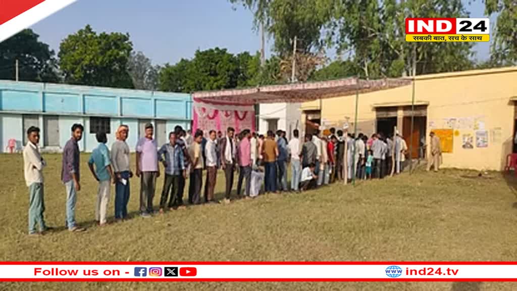 यूपी में पहले चरण की 8 सीटों पर मतदान शुरू, पोलिंग बूथों पर लगी कतार 