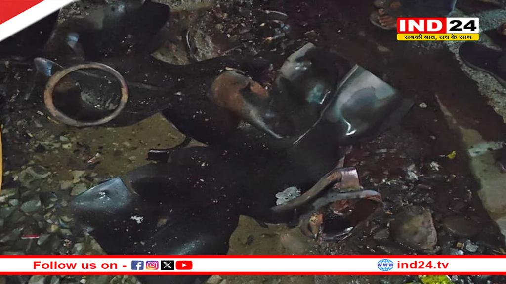 देवास में दुकान में लगी आग, गैस सिलेंडर और फ्रिज में हुआ ब्लास्ट