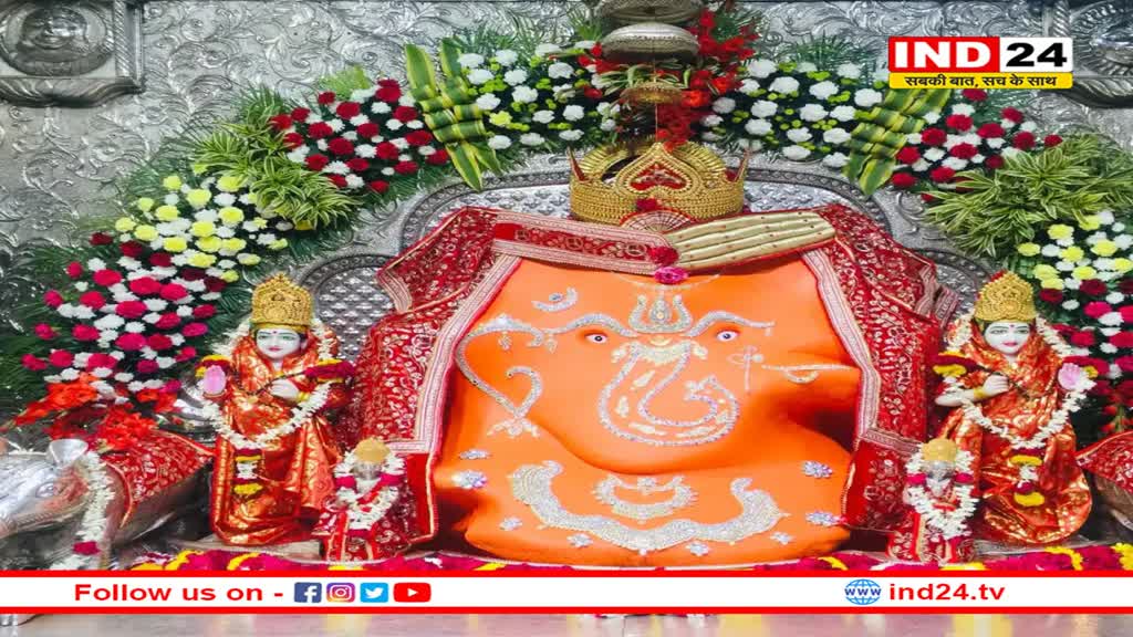 3 करोड़ के स्वर्ण मुकुट से खजराना गणेश का श्रृंगार