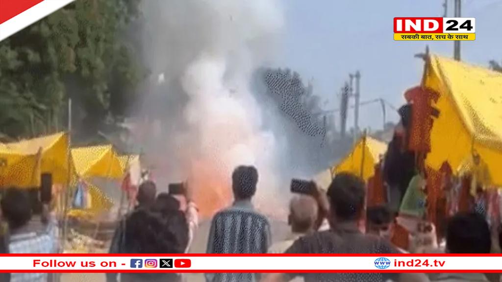 धार में पटाखा दुकानों में लगी आग, 6 लोग झुलसे