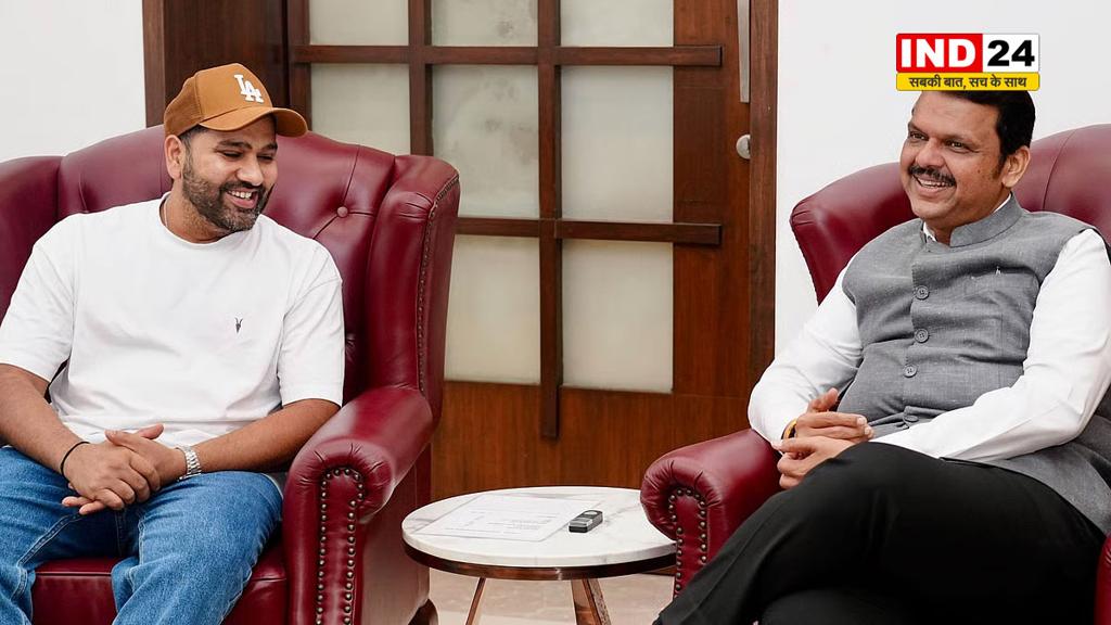 रोहित शर्मा ने की महाराष्ट्र के सीएम देवेंद्र फडणवीस से मुलाकात