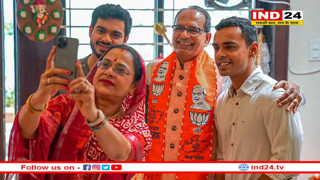 बुधनी में शिवराज ने फैमिली संग डाला वोट