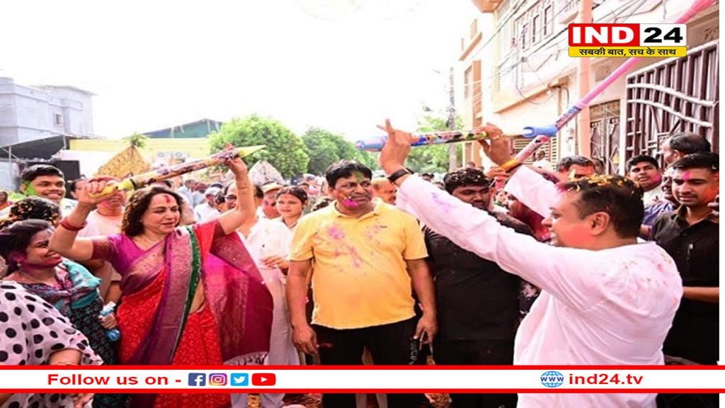 भगवान जगन्नाथ संग हेमा मालिनी ने खेली होली, संबित पात्रा ने खिलाई ओडिशा की मिठाई